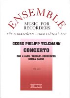Telemann: CONCERTO for 4 alto recorders / skladba pro 4 altové zobcové flétny