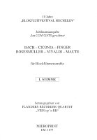 Bach-Ciconia-Finger-Rosenmuller-Vivaldi-Maute fur Blockflotenensemble / partie