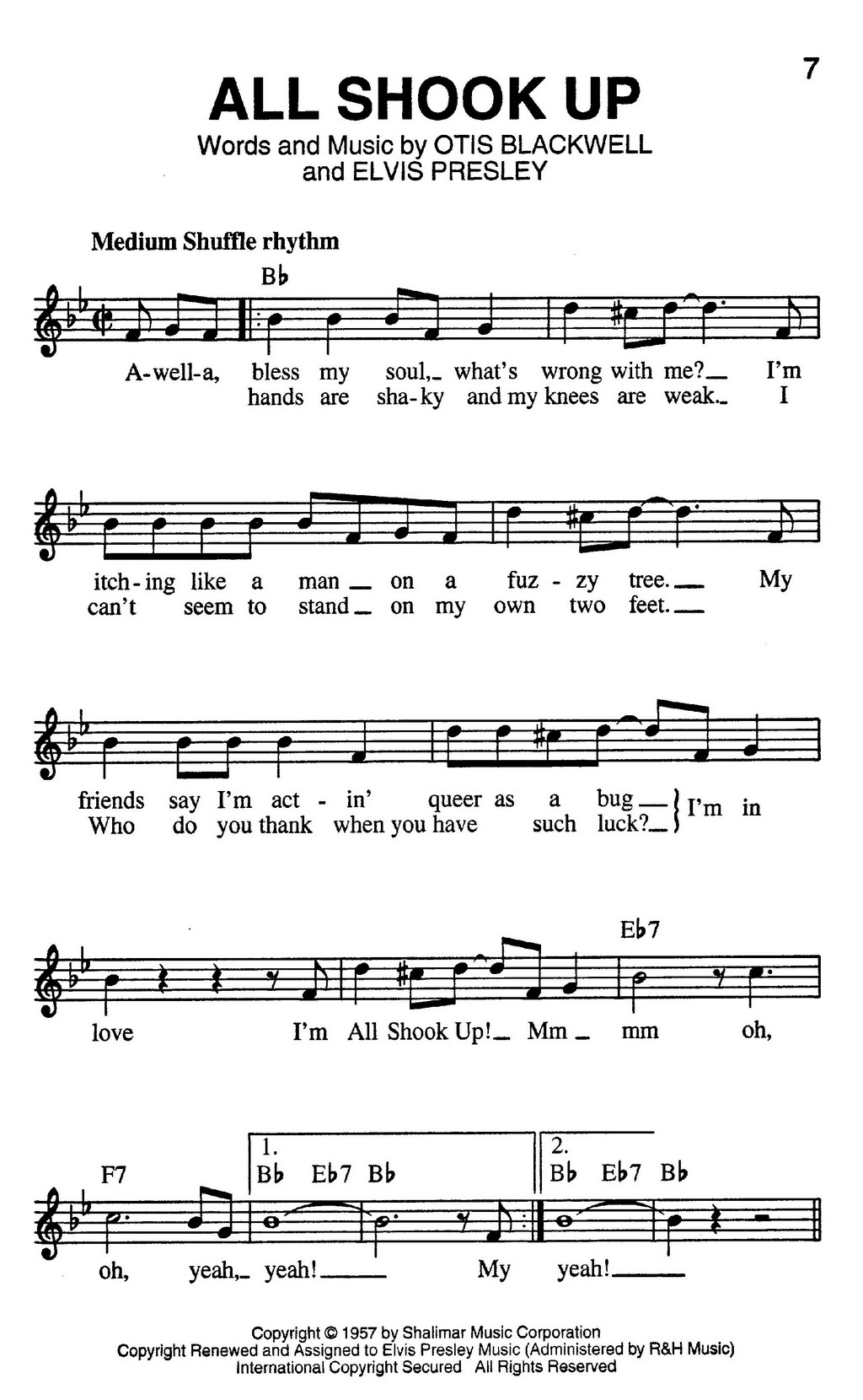 Stuck On You 1, by Elvis Presley - lyrics and chords