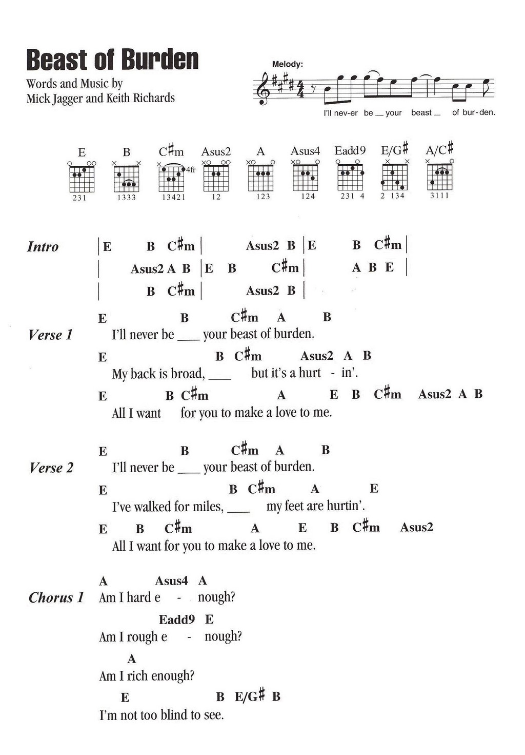 Doom And Gloom by The Rolling Stones - Guitar Chords/Lyrics - Guitar  Instructor