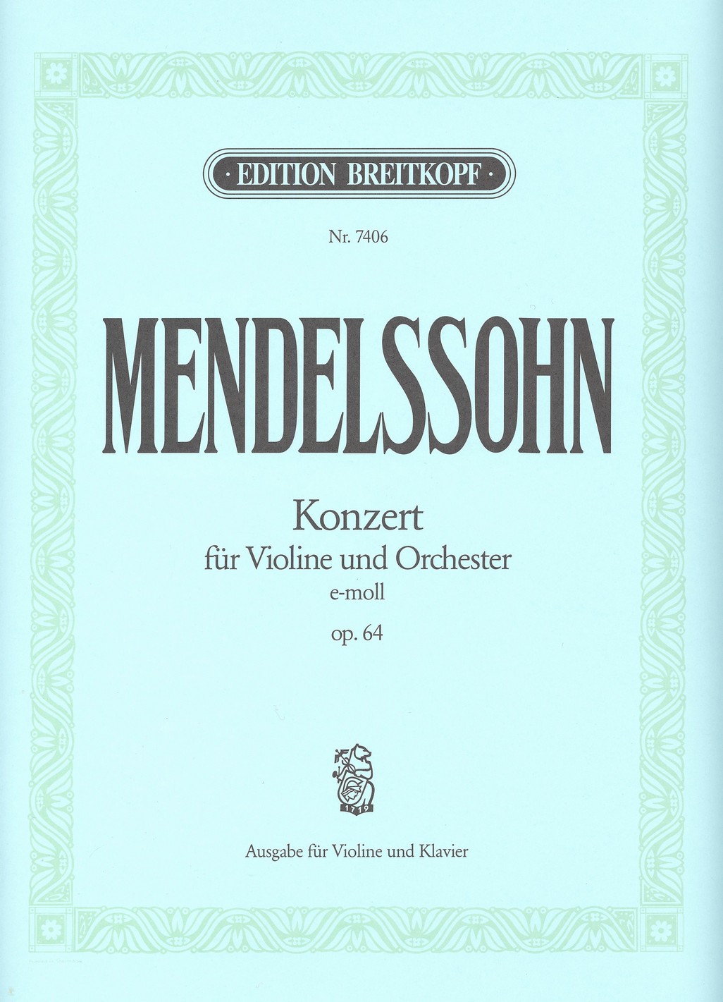 MENDELSSOHN: Concerto E minor op. 64 for violin and piano