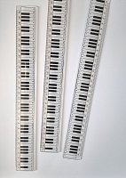 30 cm pravítko s designem klaviatury / 30cm keyboard design clear ruler