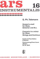 Telemann: Concerto in e minor for Oboe, Strings and Basso Continuo (piano reduction)