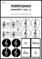 Hudební pexeso - Houslový klíč 2 - 72 kartiček pro zábavnou výuku hudební nauky - noty c2 - g3