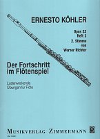 Köhler: Der Fortschritt im Flotenspiel, Opus 33, Heft 1, 2. Stimme / Pokrok ve hře na příčnou flétnu, díl 1, part pro druhou flétnu