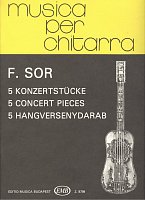 Musica per chitarra: F. Sor - 5 Concert pieces / kytara
