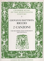 Riccio: 2 Canzoni / recorder, bass instrument and piano