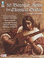 50 50 Baroque Solos For Classical Guitar + Audio Online / guitar + tablature