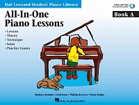 PIANO LESSONS - ALL IN ONE - book A + Audio Online (lessons, theory, technique, solos, practice games)