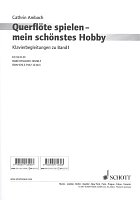QUERFLOETE SPIELEN - MEIN SCHOENSTES HOBBY 1 /  piano accompaniments
