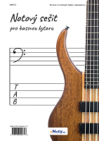 Manuscript Paper for Bass Guitar - 40 pages, 6 staves with tablature