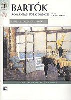 Bartók: ROMANIAN FOLK DANCE (sz.56) + CD / šest rumunských lidových tanců pro sólo klavír