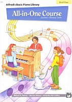 Alfred's Basic PIANO All-in-One Course 4 - klavírní lekce * hudební teorie * přednesové skladbičky
