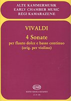 Vivaldi: 4 SONATE / zobcová flétna a klavír (+ violoncello)